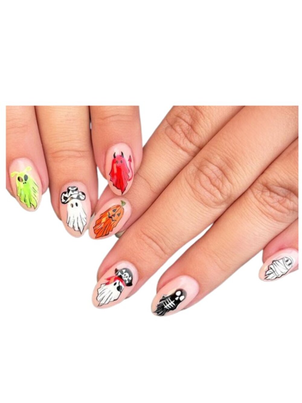 Press on Nails Halloween 24 Piece Set Fake Nails Devils Ghosts